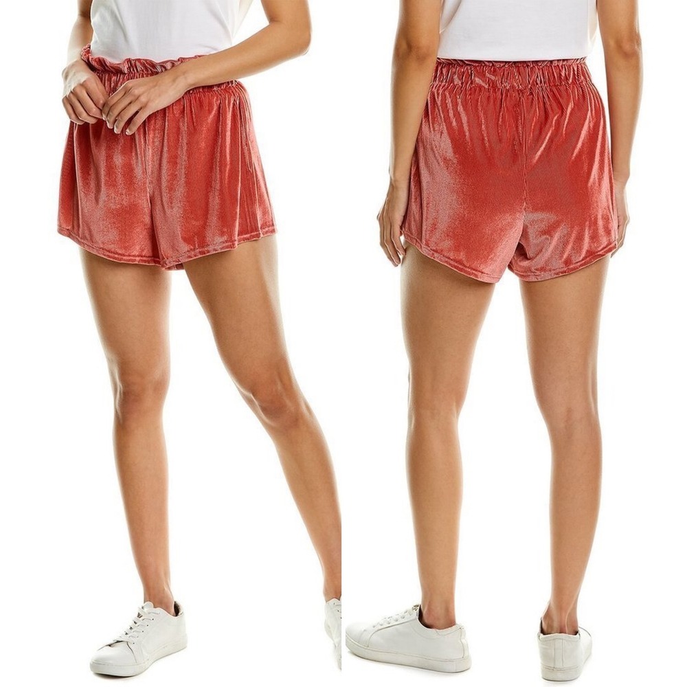 NWT Onia Paper Bag Pull On Short Size XS Red Rock Velvet Rib Casal Comfortable